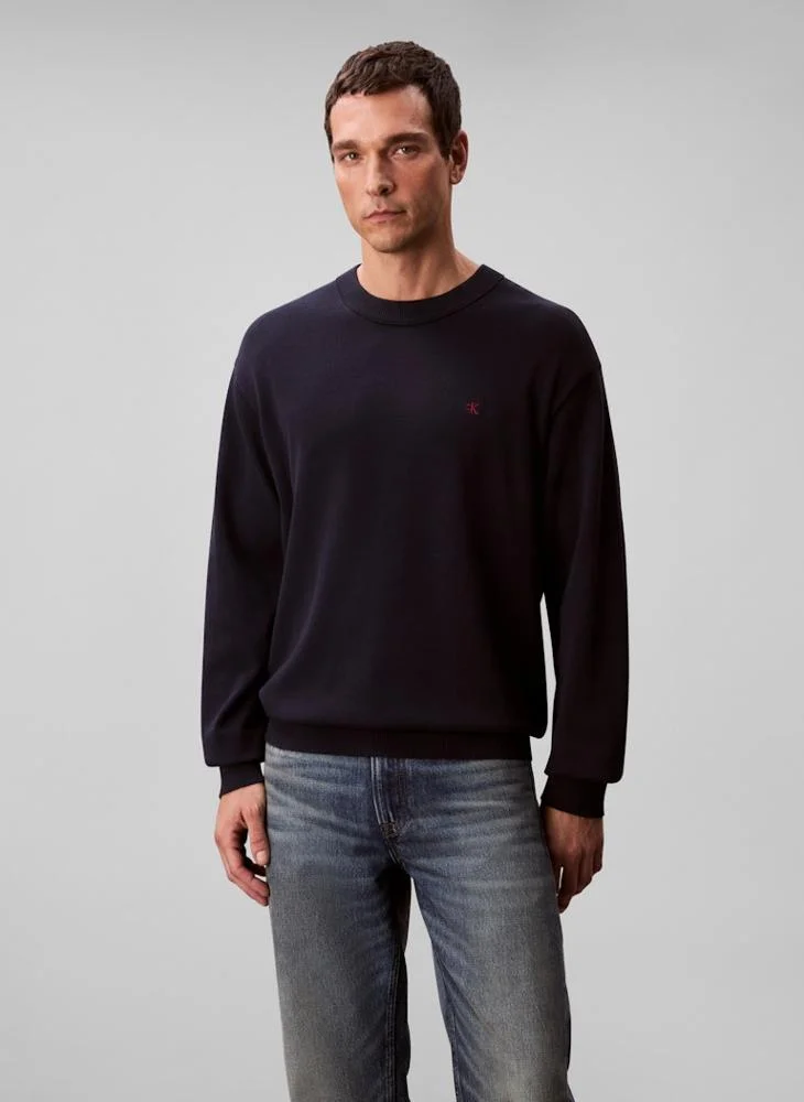 Calvin Klein Jeans Relaxed Cotton Monogram Jumper