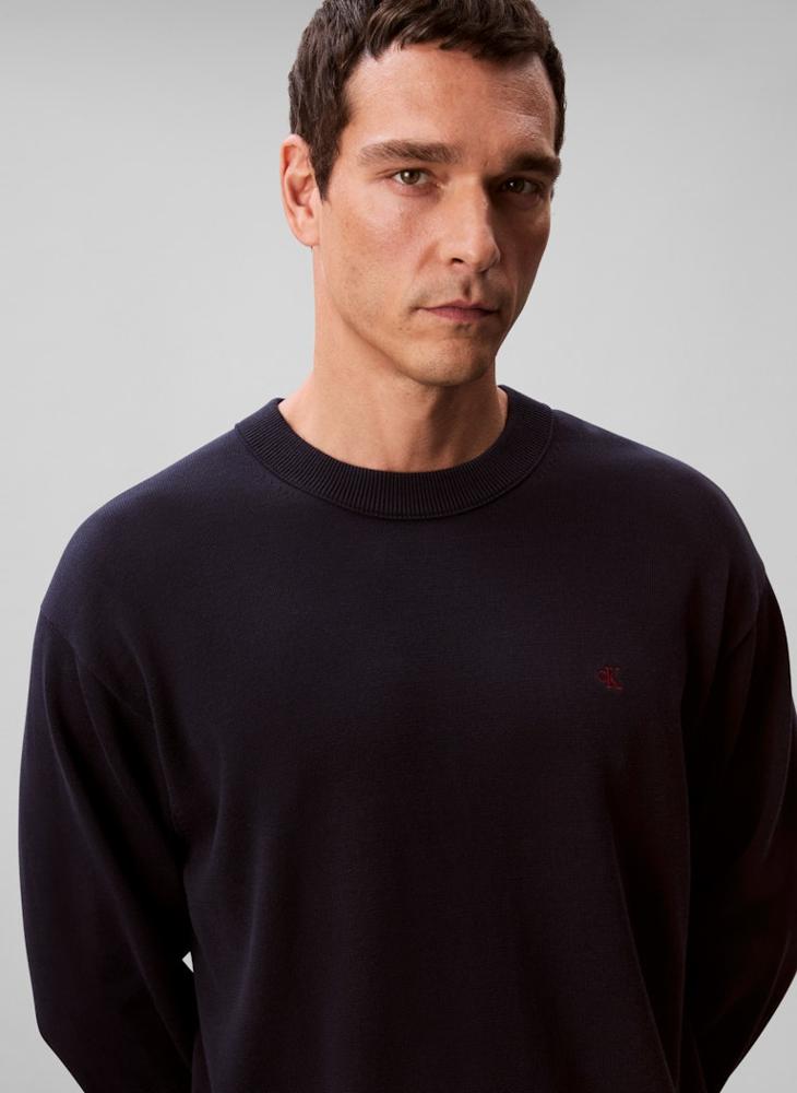 Calvin Klein Jeans Relaxed Cotton Monogram Jumper - Image 4