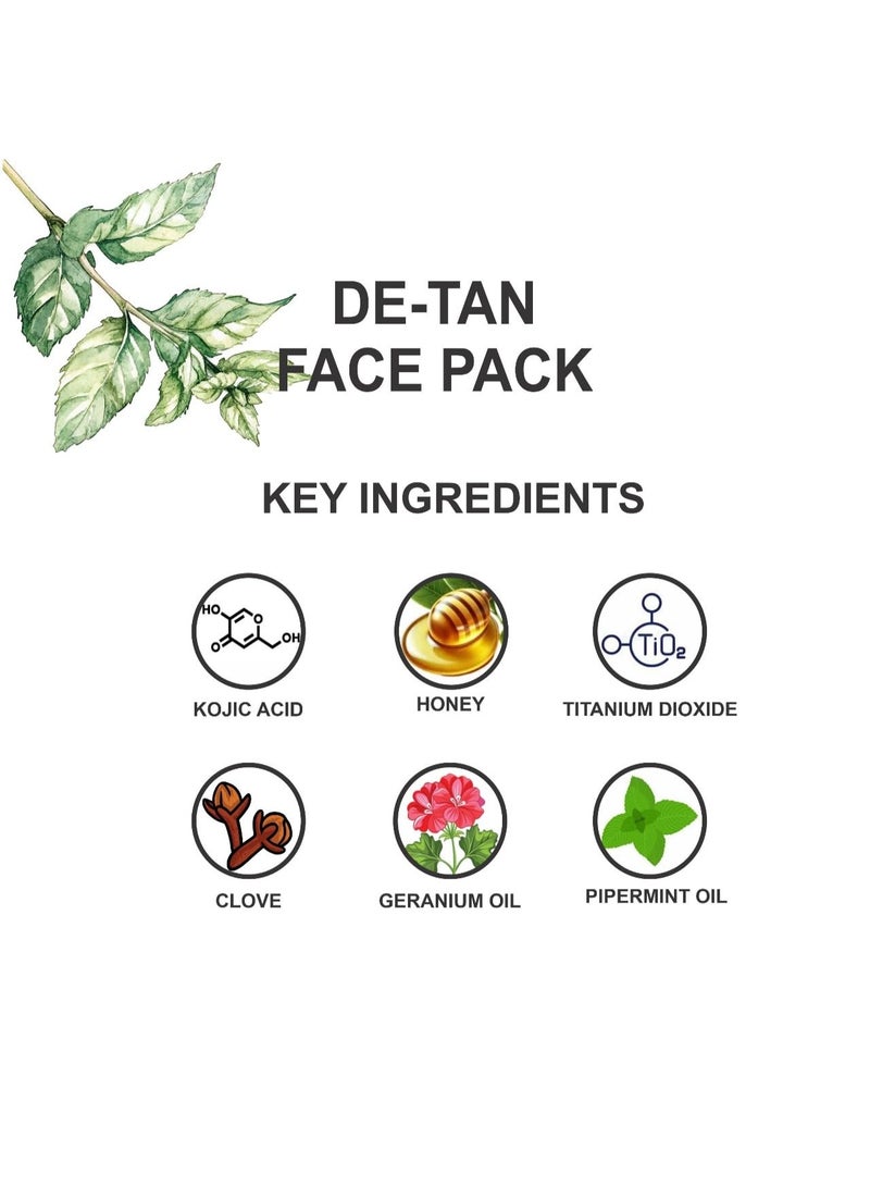 Love Earth De-Tan Face Pack For Instant Tan Removal | Brightens & Smoothens|All Skin Type 50G - Image 5