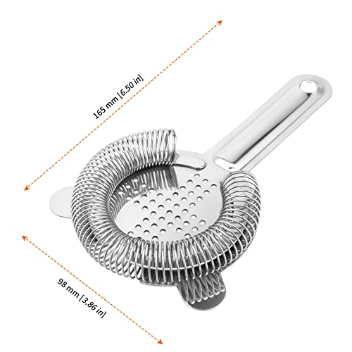 HOZEON 4 Pack 6.5 Inches Cocktail Strainer, Stainless Steel Bar Strainer Tool, 2 Prong Bartender Strainer for Bar Restaurant Home, Silver - Image 2
