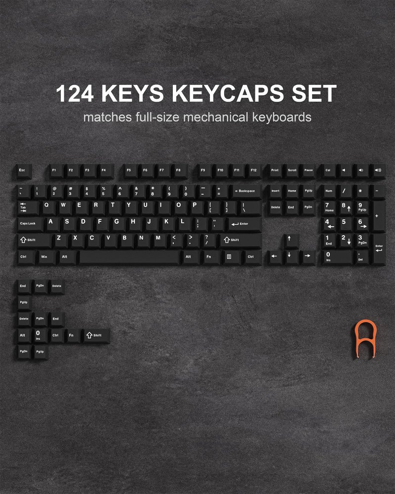 COSTOM Womier Double Shot PBT Keycaps Set 138 Keys, Cherry Profile Custom Keycaps 60 65 75 100 Percent for 61/64/68/84/87/100/104/108 Retro Gaming Mechanical Keyboard, Black - Image 2