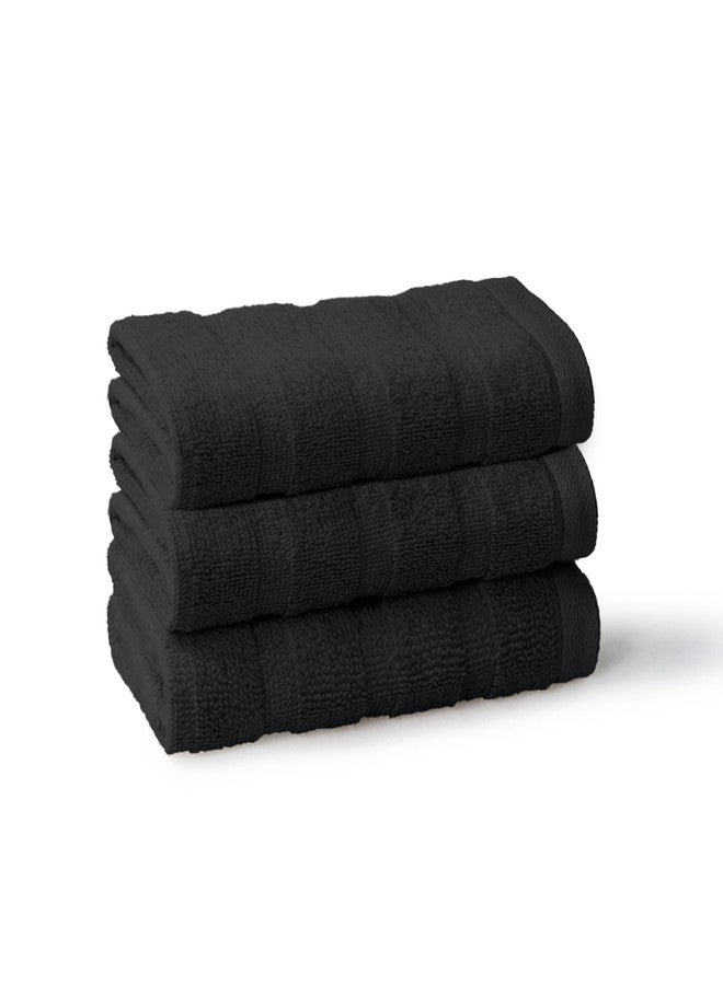 MYTRIDENT Quick Dry Towel, 400 GSM, 100% Cotton Towel, 3 Pc Wash, Black - Image 2