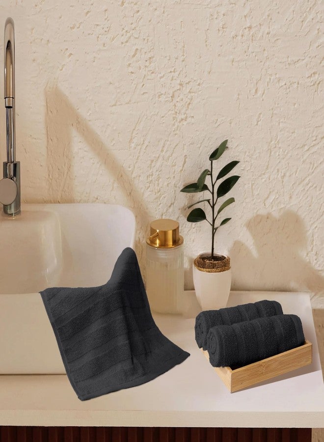 MYTRIDENT Quick Dry Towel, 400 GSM, 100% Cotton Towel, 3 Pc Wash, Black - Image 1
