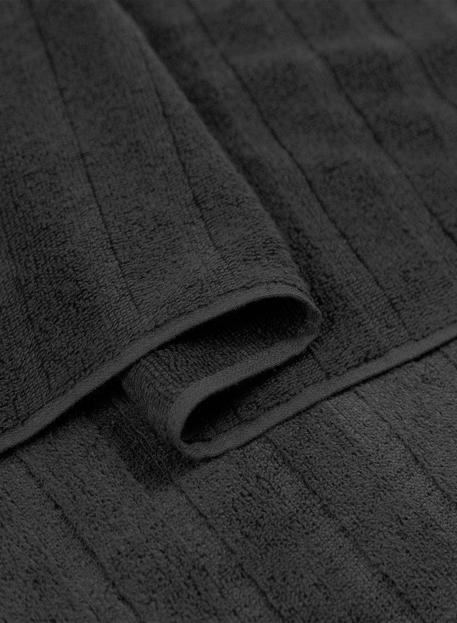 MYTRIDENT Quick Dry Towel, 400 GSM, 100% Cotton Towel, 3 Pc Wash, Black - Image 3