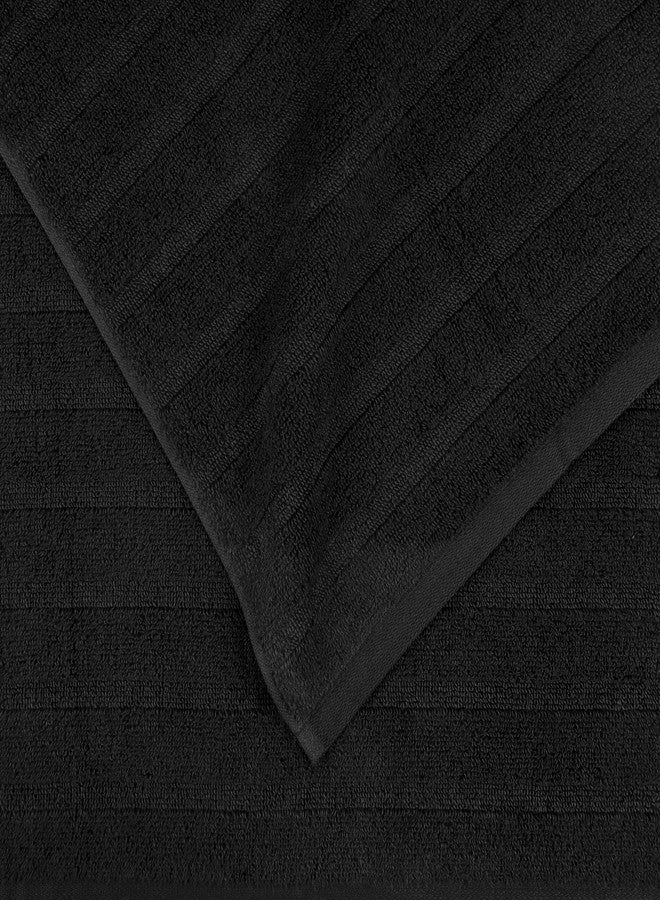 MYTRIDENT Quick Dry Towel, 400 GSM, 100% Cotton Towel, 3 Pc Wash, Black - Image 4