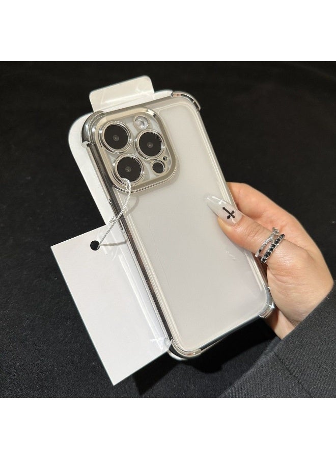 NIBEMINENT Simple Quadruple Protection Protective TPU Case Cover For iPhone 16 Plus, Silver