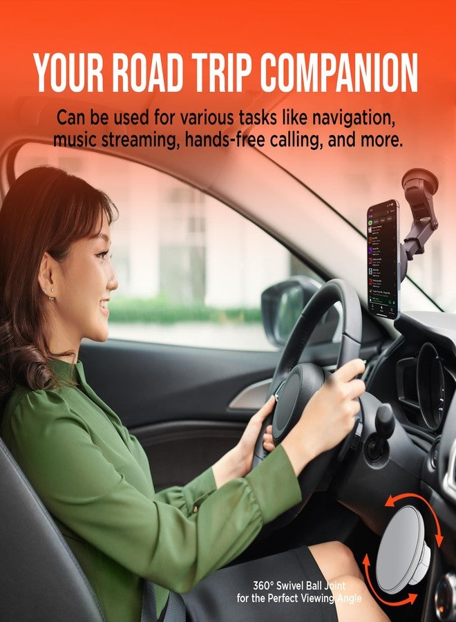 HyperGear MagSafe Car Mount - Magnetic Phone Holders for your Car Phone Holder Mount, Hands Free Mobile 3 Mounting Options (Windshield+Vent+Dash), Adapter included Cellphone Holder for iPhone, Android - Image 4