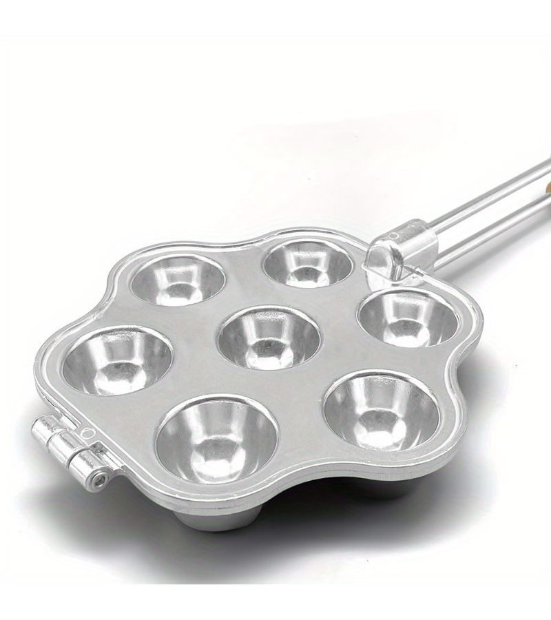 Aluminum Egg Tart Mold Cake Flat Bottom Pudding Baking Cup With Handle Seven Holes Chrysanthemum Tower Holder - Image 5