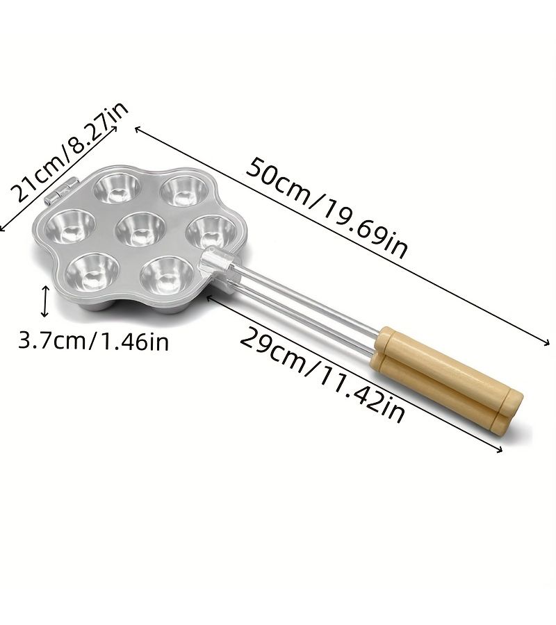 Aluminum Egg Tart Mold Cake Flat Bottom Pudding Baking Cup With Handle Seven Holes Chrysanthemum Tower Holder - Image 2
