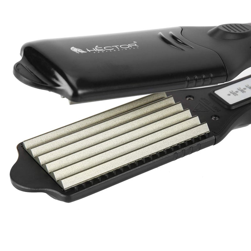 Hector Professional 4-in-1 Ceramic Hair Crimping Machine for Women | Adjustable Temperature & Interchangable Plates | Hair Styling Tool for Wavy, Crimped & Textured Hair (Model HT-15) - Image 3