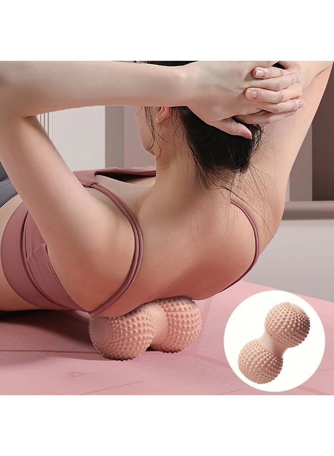 Goolsky كرة تدليك اليوغا بالفول السوداني الوردي - مادة TPE، مثالية للاسترخاء العضلي للقدم والعمود الفقري، ملحقات تدريب اللياقة البدنية، للاستخدام البالغ، ملحقات الاسترخاء | تصميم مريح | نسيج ناعم - Image 2