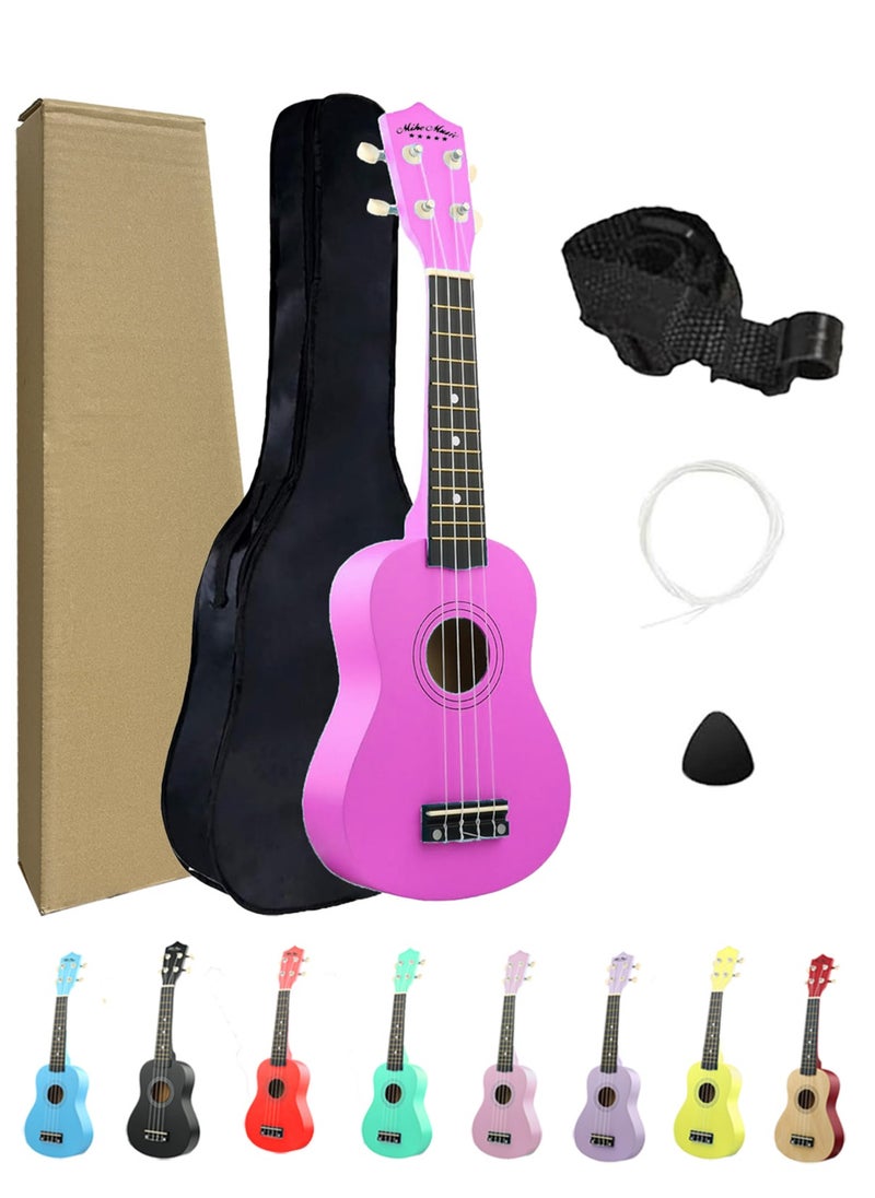 Mike Music 21inch ukulele withBag, Strap, Pick, and Extra Strings (Rose)  - Image 1