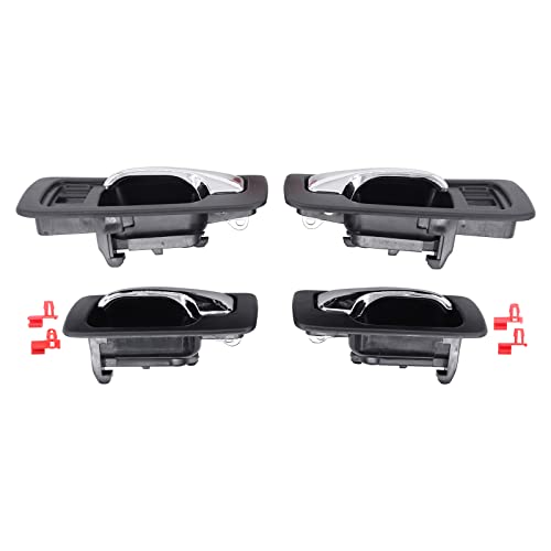 NewYall Pack of 4 Front Rear Left Driver and Right Passenger Side Black Bezel with Chrome Lever Interior Door Handle for Honda Accord 19901993 - Image 3