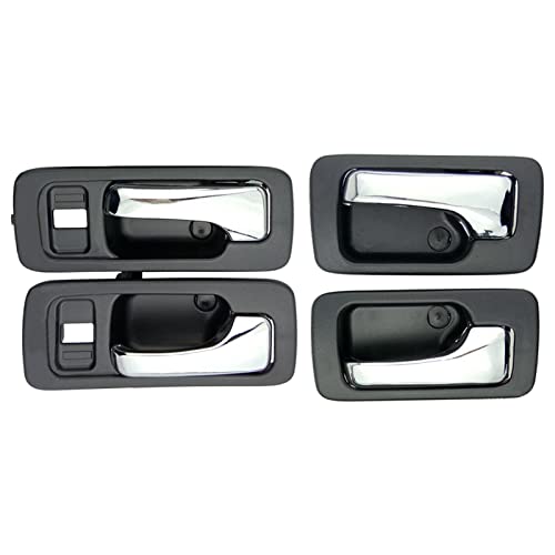 NewYall Pack of 4 Front Rear Left Driver and Right Passenger Side Black Bezel with Chrome Lever Interior Door Handle for Honda Accord 19901993 - Image 1