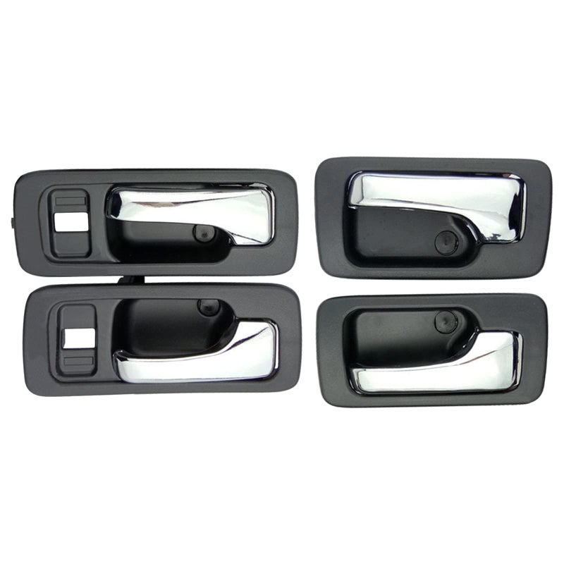 NewYall Pack of 4 Front Rear Left Driver and Right Passenger Side Black Bezel with Chrome Lever Interior Door Handle for Honda Accord 19901993 - Image 2