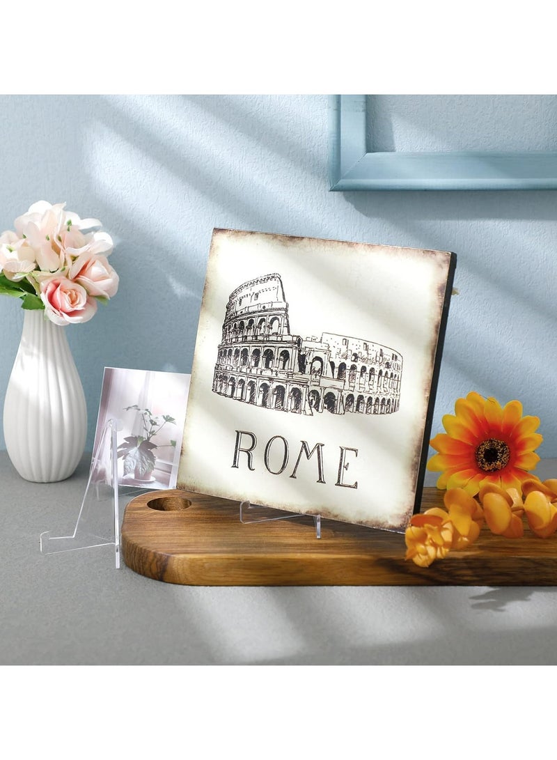 CMGTYYD 20 Pack Clear Triangle Acrylic Easel Stands for Display, Mini Picture Frame Plate Holders, Photo Holder Card Weddings Home Decoration(3.4Inch)  - Image 5