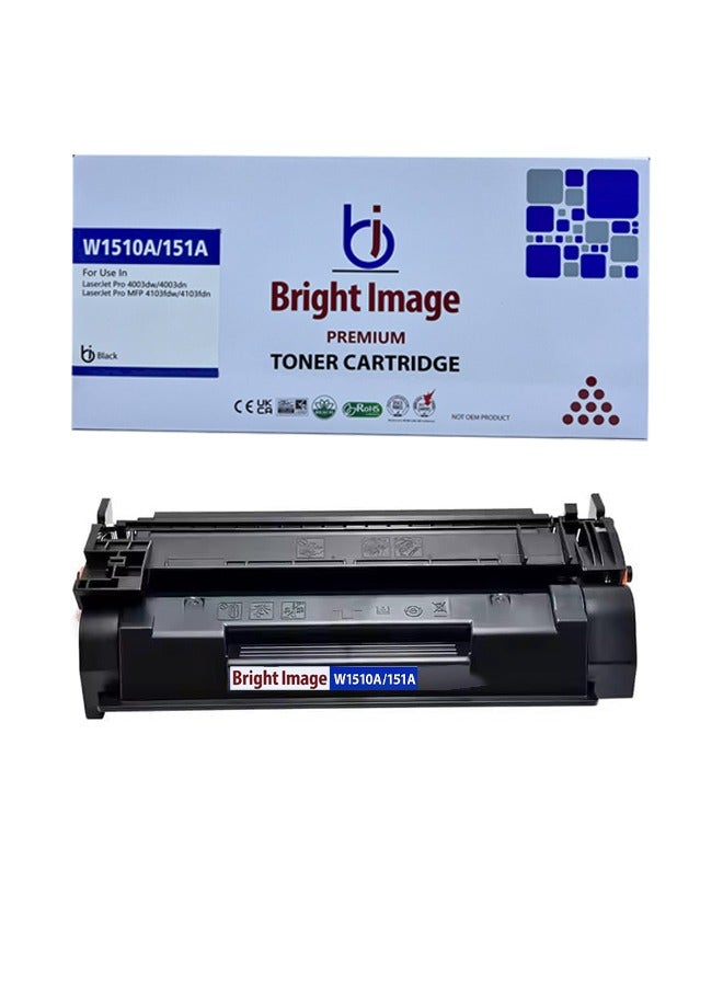 Bright Image W1510A ,151A Black Toner Cartridge With Chip – High Yield Replacement for HP LaserJet Pro 4003n, 4003dn, 4003dw, 4003w, MFP 4103dw, 4103fdn, 4103fdw Printers – Premium BK  - Image 1