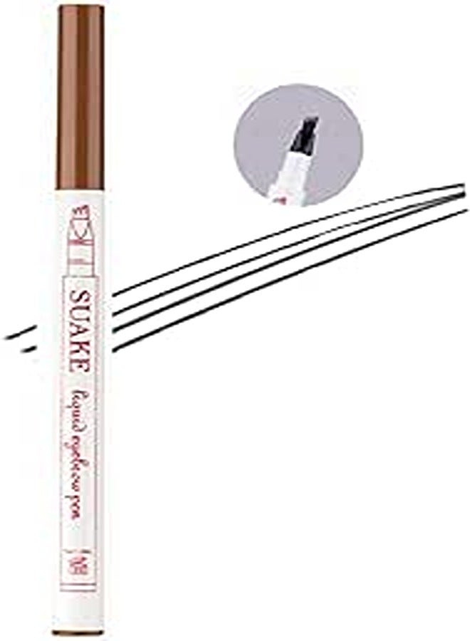 QUEMISS Tattoo Eyebrow Pencil, 4 Point Eyebrow Pencil, Three-Dimensional Liquid Eyebrow Pencil, Durable Professional Makeup Eyebrow Pencil, Natural Waterproof Eyebrow Pencil