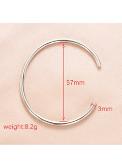 Generic Stainless Steel C- shaped Open Ring Jewelry Accessories Non-discoloring Simple Hand Ring Personalized Style Added size (3mm * 57mm) 