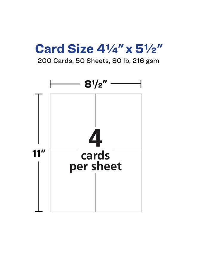 AVERY Printable Postcards, 4.25" X 5.5", White, 200 Blank Postcards For Laser Printers (5689) - Image 5