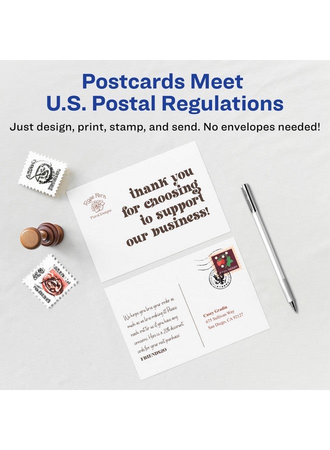 AVERY Printable Postcards, 4.25" X 5.5", White, 200 Blank Postcards For Laser Printers (5689) - Image 4