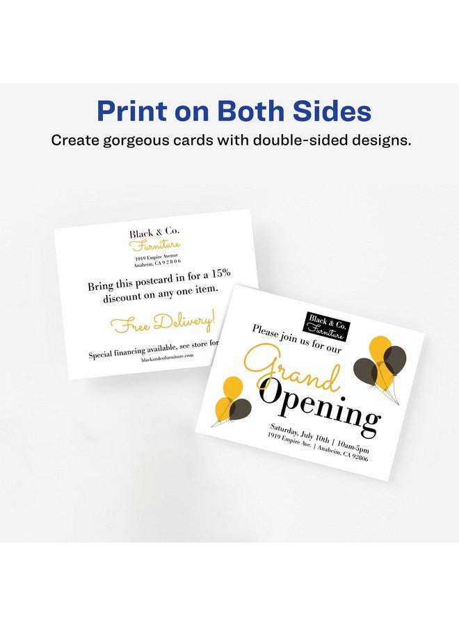 AVERY Printable Postcards, 4.25" X 5.5", White, 200 Blank Postcards For Laser Printers (5689) - Image 3