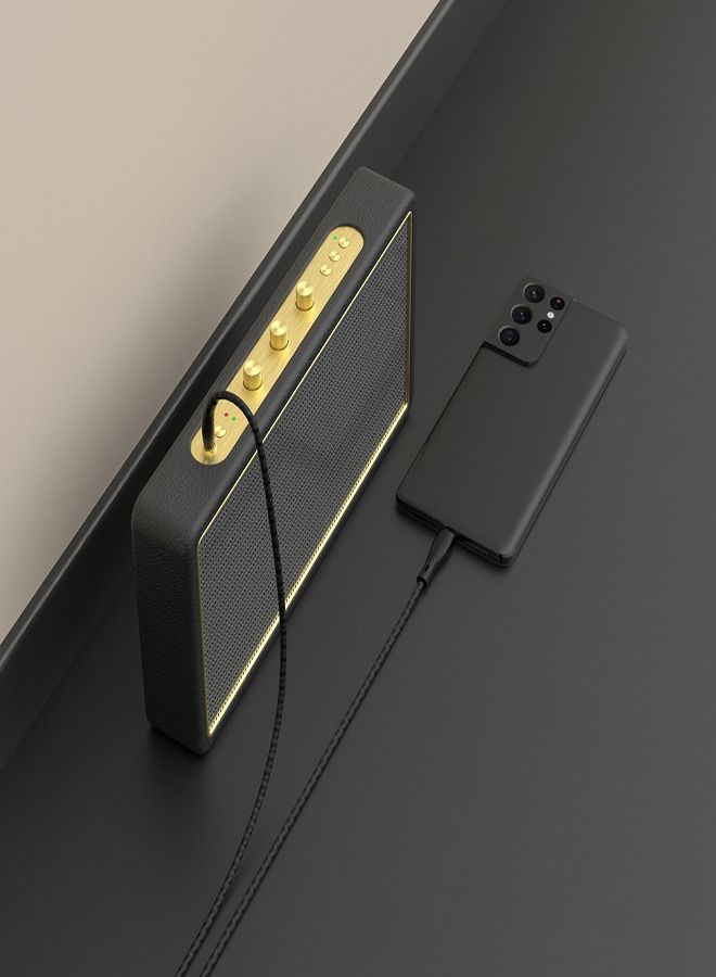 باوا كابل صوت مضفر من النايلون من النوع C إلى 3.5 ملم بطول 1.2 متر/4 قدم - أسود - Image 2