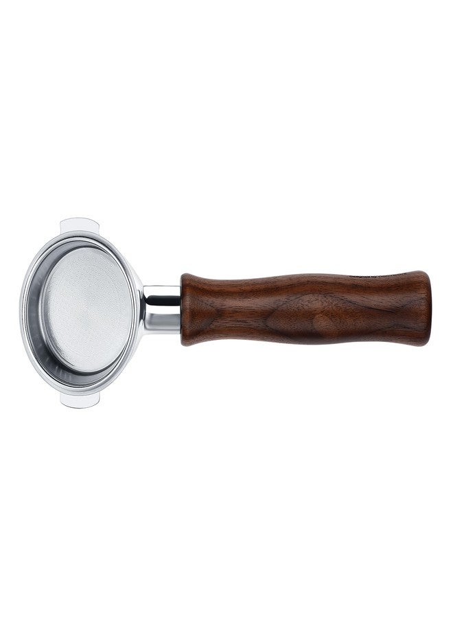 نورمكور حامل فلتر قهوة نورمكور مكشوف بدون قاعدة، مقاس 51 مم، بفتحتين، يناسب ماكينات ديلونجي ECP3420/EC155/BCO430/EC260 مع سلة سعة 18 غرام، ومقبض من خشب الجوز الأمريكي الأصلي. - Image 4