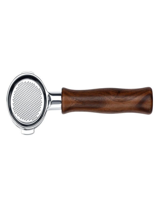 نورمكور حامل فلتر قهوة نورمكور مكشوف بدون قاعدة، مقاس 51 مم، بفتحتين، يناسب ماكينات ديلونجي ECP3420/EC155/BCO430/EC260 مع سلة سعة 18 غرام، ومقبض من خشب الجوز الأمريكي الأصلي. - Image 5