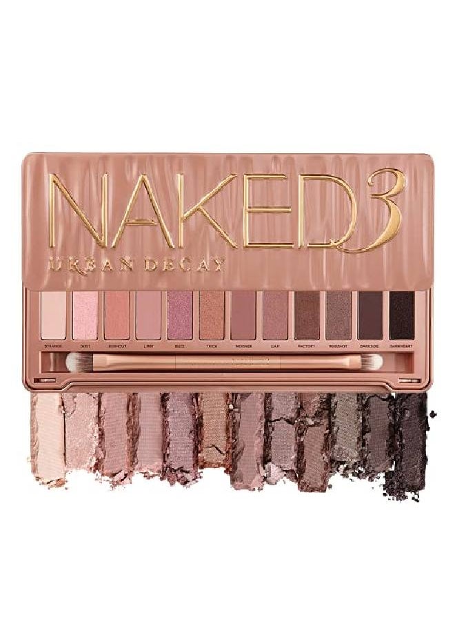 Urban Decay - Naked3 Eyeshadow Palette 12 Versatile Rosy Neutral Shades For Every Day Ultrablendable Rich Colors With Velvety Texture Set Includes Mirror & Doubleended Makeup Brush - Image 1