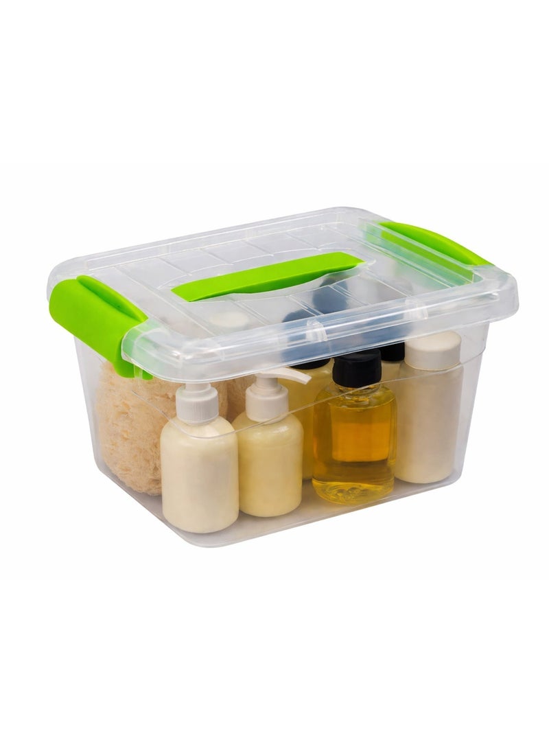 DBLEW 25 Liters Premium Clear Plastic Storage Box with Lockable Lid Carry Handle & Clip Locks – T114628 – Stackable Transparent Organizer Bin for Clothes, Toys, Tools, Snacks & Home Storage (41×30×23.5 cm) - Image 1