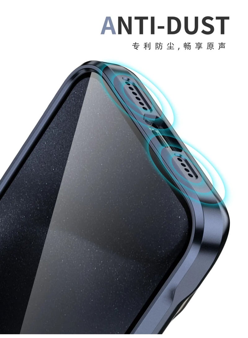 Plating Frame Transparent Armor Case For iPhone 15 Pro Max Magnetic For Magsafe Wireless Charge Armor Cover (Silver) - Image 5
