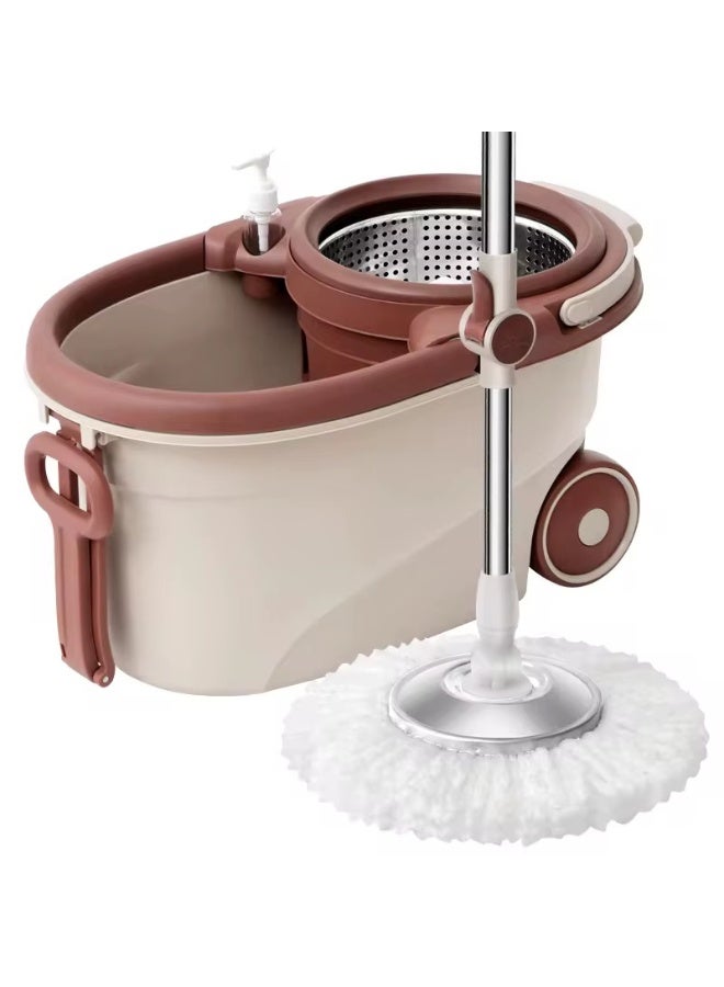 Dreamons Link 360 Spin Mop and Bucket Set with Wheels, Easy Wring System, Microfiber Mop Head, Telescopic Handle, Spray Bottle, Floor Cleaning Mop for Home, Kitchen, Bathroom, Tile, Hardwood Floors – Self-Wringing, Hands-Free, Refillable Pads - Image 1