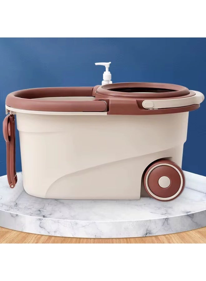 Dreamons Link 360 Spin Mop and Bucket Set with Wheels, Easy Wring System, Microfiber Mop Head, Telescopic Handle, Spray Bottle, Floor Cleaning Mop for Home, Kitchen, Bathroom, Tile, Hardwood Floors – Self-Wringing, Hands-Free, Refillable Pads - Image 2