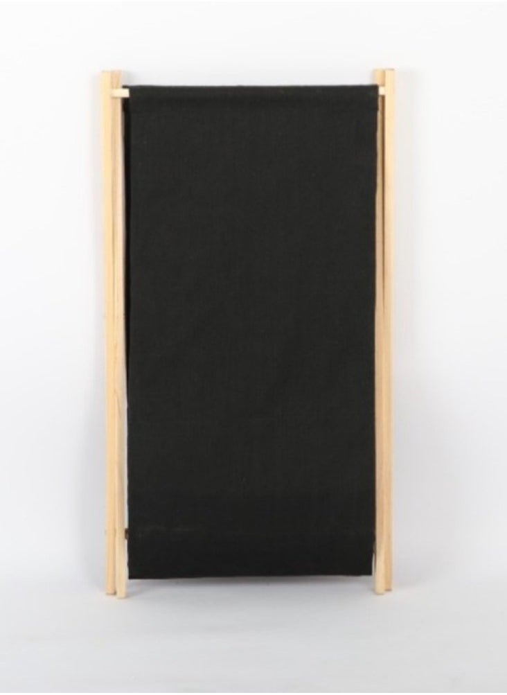 Generic - Aadvik Crafts Collapsible Bamboo X-Frame Laundry Hamper | Bamboo Frame with Black Canvas Bag - Image 1