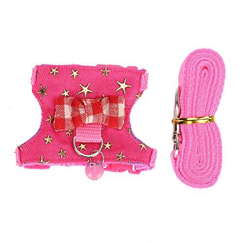 GLOGLOW Hamster Harness Walking Vest Set Adjustable Denim Cloth for Syrian Hamster Squirrel, Leash with Chest Strap for Ferret Gerbil Small Pet - Image 1