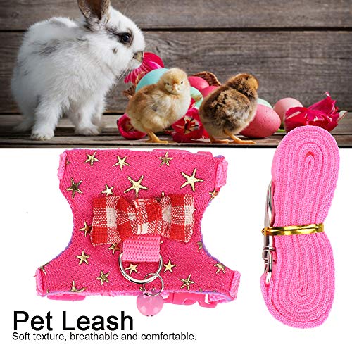 GLOGLOW Hamster Harness Walking Vest Set Adjustable Denim Cloth for Syrian Hamster Squirrel, Leash with Chest Strap for Ferret Gerbil Small Pet - Image 3