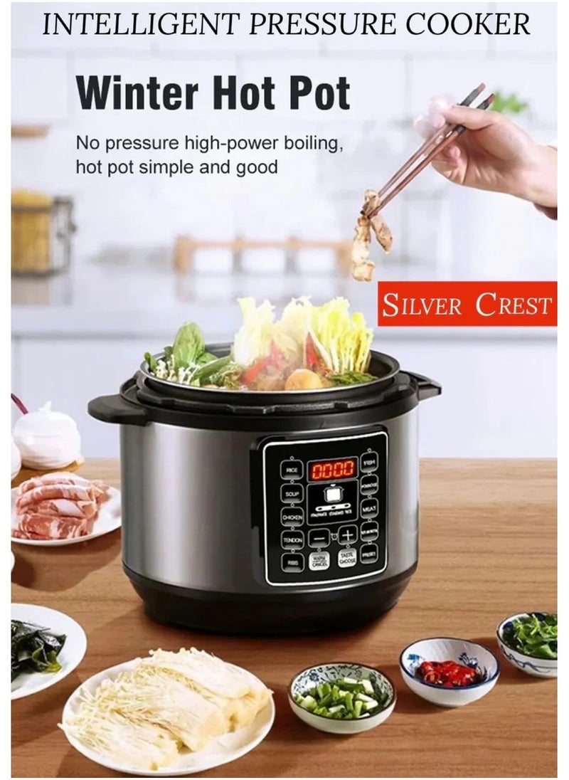 SILVER CREST SILVER CREST 10 In 1 Electric Pressure Cooker Instant Programmable Smart Pot 1050 Watts Rice Cooker, 6 Liters, 10 Smart Programs  - Image 4