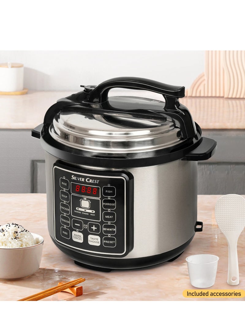 SILVER CREST SILVER CREST 10 In 1 Electric Pressure Cooker Instant Programmable Smart Pot 1050 Watts Rice Cooker, 6 Liters, 10 Smart Programs  - Image 5