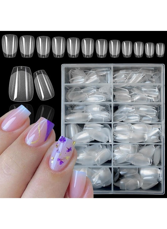 LoveOurHome 600Pc Coffin Fake Nail Short Gel X Nail Tips Full Cover Clear Gel X False Nails Xs Soft Gel Artificial Fingernails For Women Girls Kids Gel Acrylic Nail Extension Press On Nails Making  - Image 1
