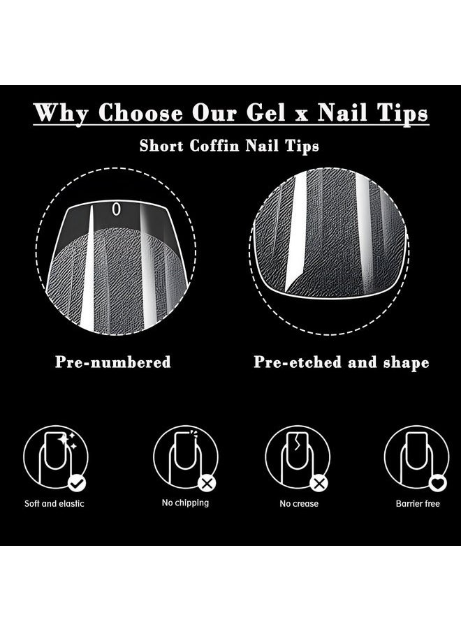 LoveOurHome 600Pc Coffin Fake Nail Short Gel X Nail Tips Full Cover Clear Gel X False Nails Xs Soft Gel Artificial Fingernails For Women Girls Kids Gel Acrylic Nail Extension Press On Nails Making  - Image 4