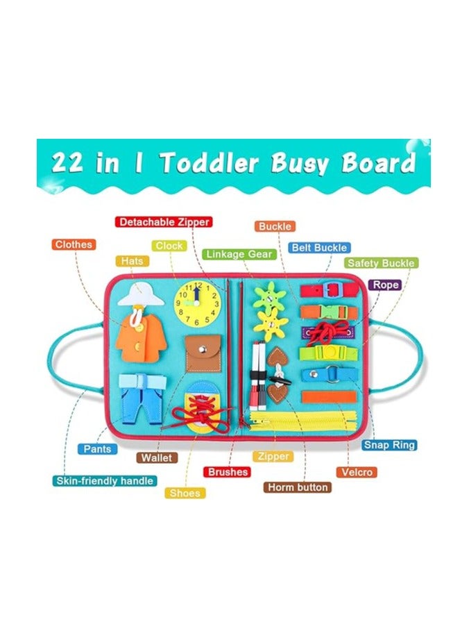 Fantastic-Kids-Toys Educational Activity Board for 1 2 3 4 Year Old Kids, Montessori Sensory Activity Board, Fine Motor Skills Learning Toys for Preschool Learning Toys for Boys and Girls (M-1)  - Image 2