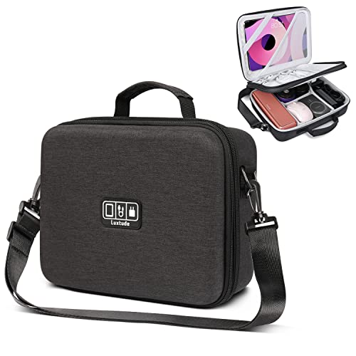 Luxtude Electronic Organizer Travel Case Large, Hard Case for Electronics, EVA Tech Organizers, Travel Cable Bag with Shoulder Strap, Charger Organizers Carrying Cases for iPad(Up to 11’’) - Image 1