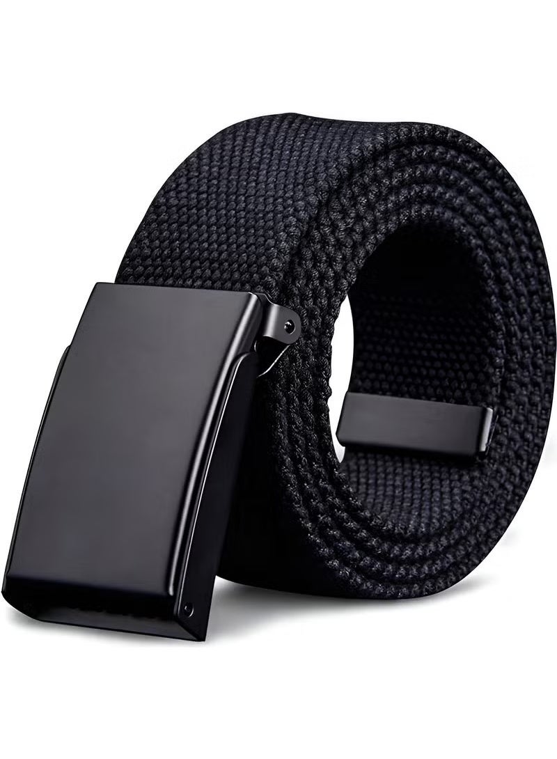 Vanilla Collection Anti-Allergic Matte Buckle Tactical Style Cloth Belt Black Color - Image 1