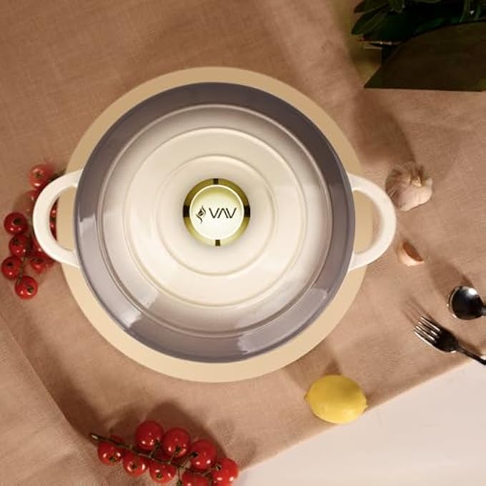 ريحني مجموعة أدوات الطهي الهولندية الحديدية المصنوعة من الحديد الزهر بحجم 7 قطع، وتشمل أواني الطهي المقلي بقطر 24 سم، وأدوات الفرن الهولندي مقاس 18 سم 21 سم 24 سم مع أغطية وقفازات - Image 3