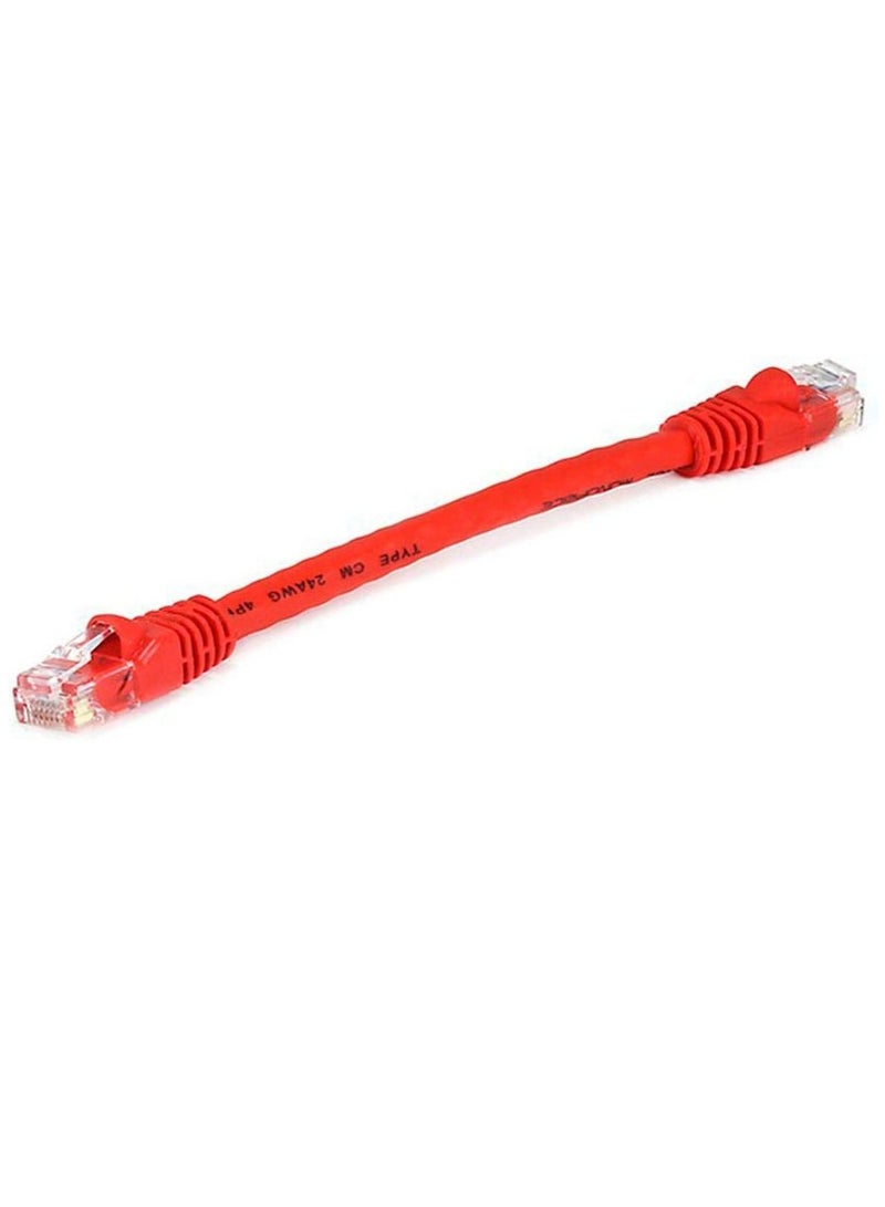DKURVE DKURVE® Connectors Ethernet Cable Cat6 LAN Cable UTP CAT 6 RJ 45 Network Short Cable 0.2m -3PACK (RED) 