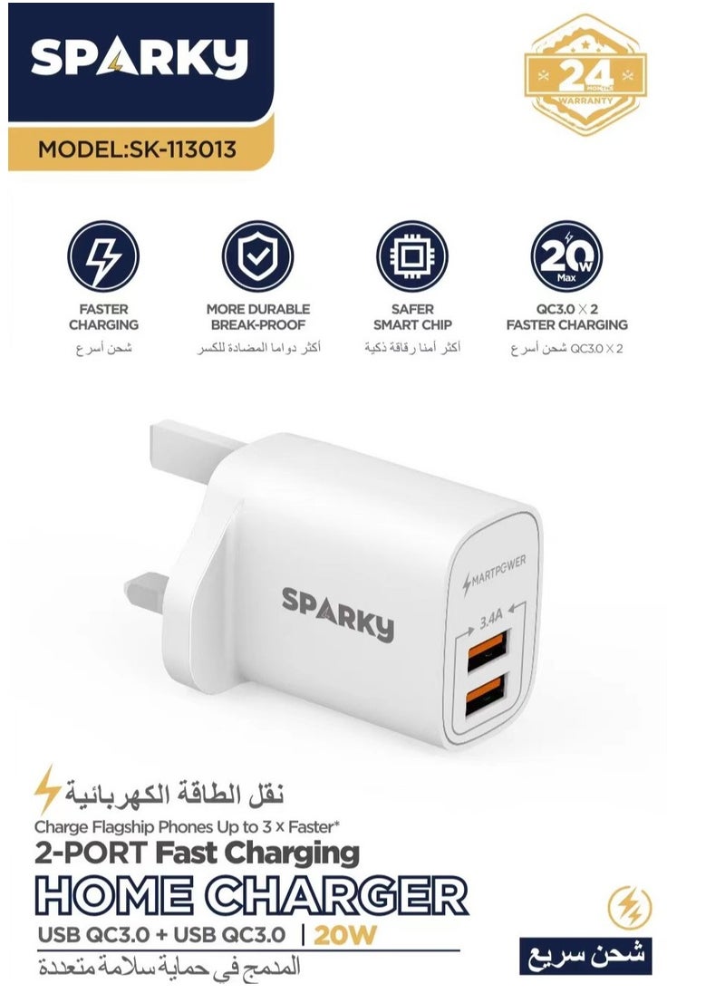 Sparky - Fast wall charger with two USB ports - Image 1