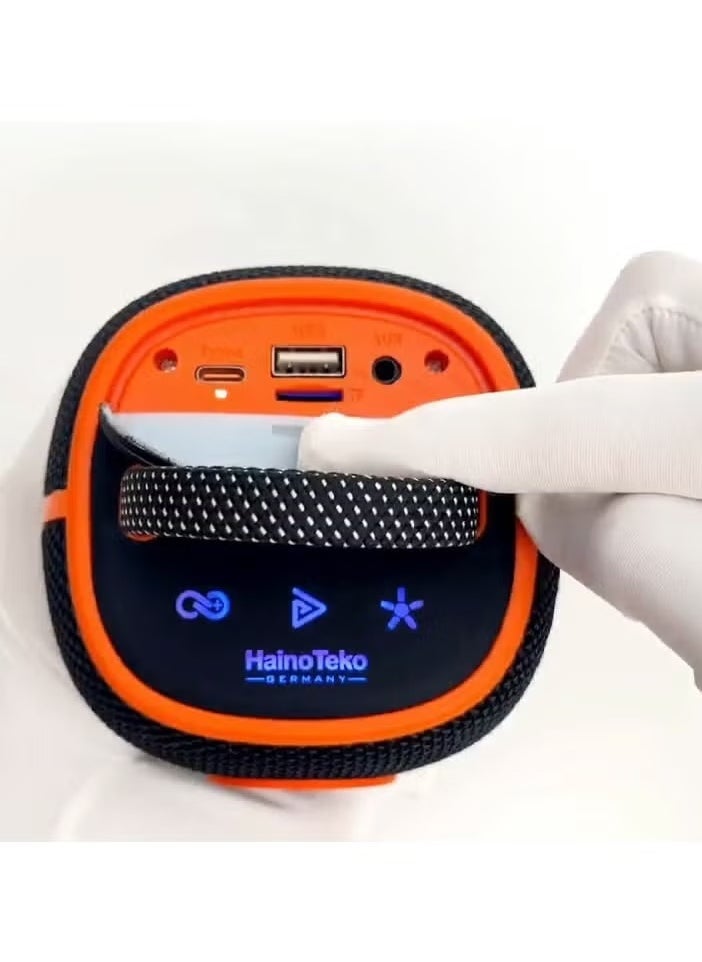 Haino Teko Germany S43 Portable Speaker with Button Control and RGB Color Lights – Powerful Sound, Enhanced Bass, and Customizable LED Lighting – Perfect for Outdoor, Indoor, and Parties – Durable Design, Rechargeable, and Easy to Use – Red - Image 2
