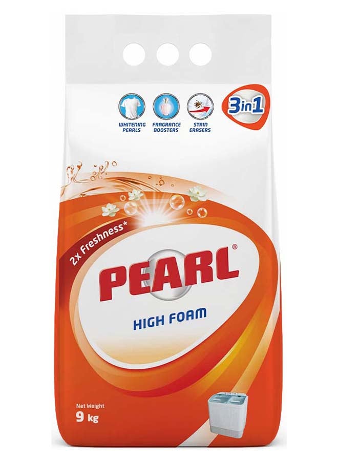 Pearl Laundry Detergent Powder High Foam Original 9kg Promo Pack Bag Whitening Pearls Strong Stain Removal Fragrance Boosters for Semi Automatic Use 9 kg - Image 1