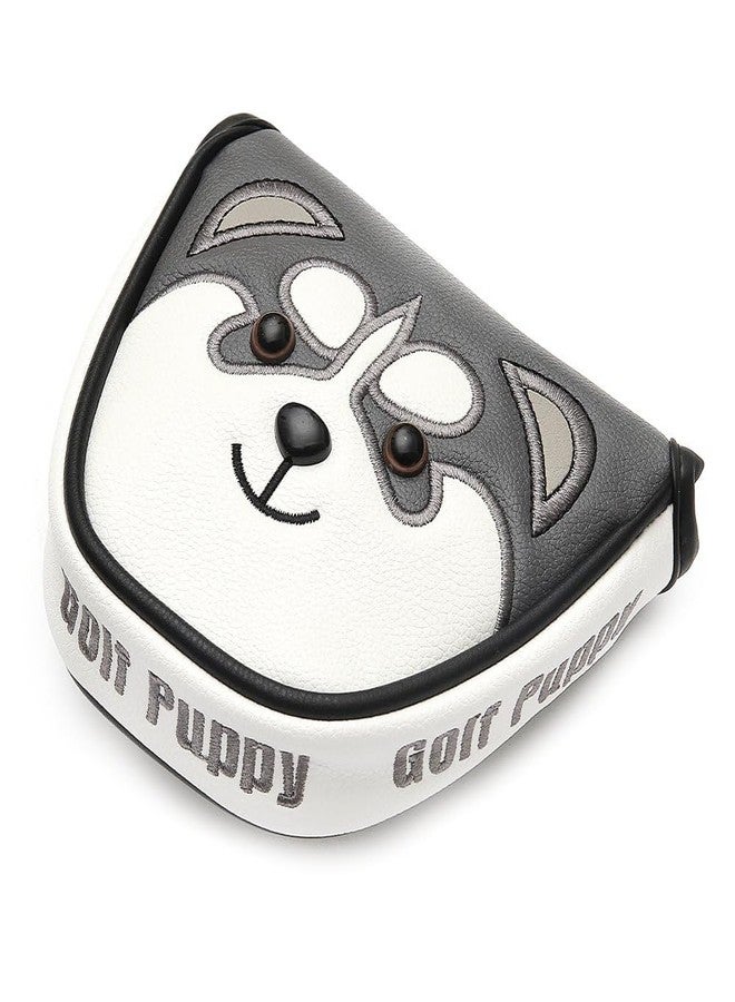 SHABIER PU Leather Mallet Putter Head Cover with Husky Design Golf Club Funny PU Leather Cartoon Animals Headcovers Protector (Mallet Putter Cover) - Image 4
